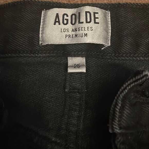 Agolde Black Denim Shorts - Picture 2 of 4
